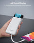 Portable Charger with Built-in Cables, Slim 10000mAh Travel Battery Pack, 6 Outputs 3 Inputs 3A Fast Charging