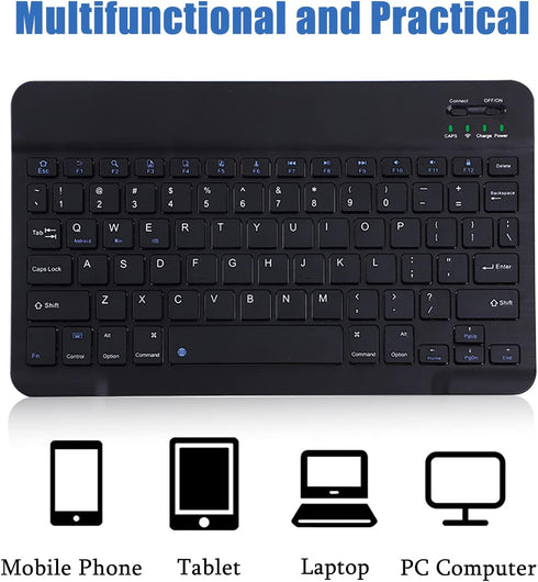 Sanpyl Keyboard - 10in Ultra Thin Bluetooth French AZERT Keyboard, Scissor Slim Waterproof for Tablet Phone Computer