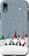 iPhone XR Christmas Gnomes Case, Plaid Stripes Pattern for Holidays, Snow Winter