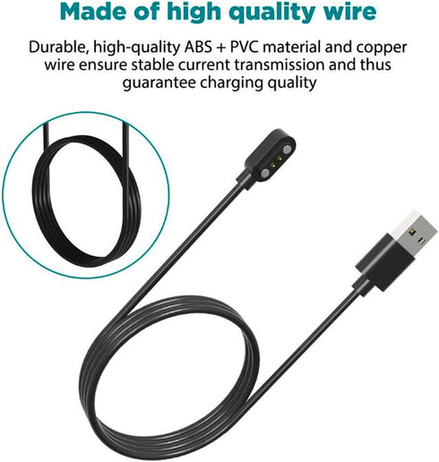 Smart Band Charging Cable, Fast Charging PVC ABS Magnetic Charger for Xiaomi Haylou RS4