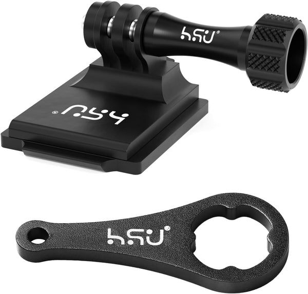 HSU Aluminum NVG Helmet Mount with Thumbscrew, Compatible with GoPro Hero 12/11/10, Tactical Helmet for Action Cameras
