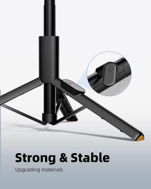 TODI 60" All-in-1, Selfie Stick Tripod for iPhone, Lightweight Phone Tripod Stand with Wireless Remote, Extendable