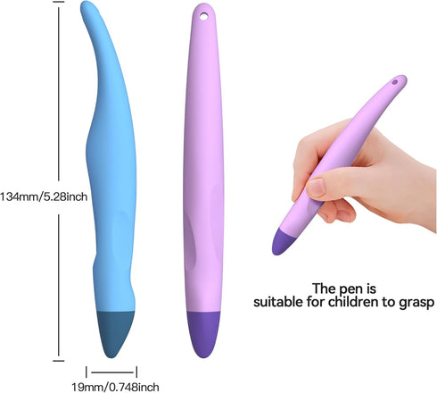 AWINNER 2 Pack Kid-Friendly Stylus Pens for Touch Screens,Tablet Stylus Pen Purple Blue Stylus Universal Touch Screen