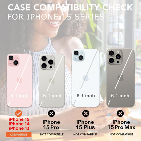 uCOLOR for iPhone 13/14/15 Wallet Case with Card Holders for Women, Crossbody Zipper Protective Leather Case with Strap Wrist Ring RFID Protective (Black, iPhone 13/14/15 6.1")