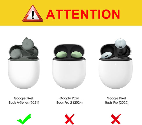 CaseBot Case Cover for Pixel Buds A-Series 2021 and Pixel Buds 2 (2020), Rugged Shield Protective Skin, Black