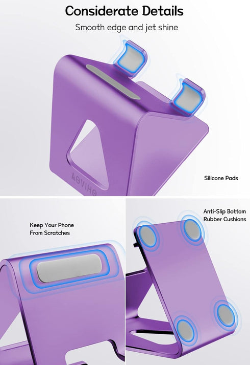 Phone Holder for Desk, Aluminum Desktop Dock for iPhone 15 14 13 12 Pro 11 X Xs Max 8 7 6 6s Plus SE Samsung
