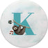 Cute Sloth Teal Color Initial Letter K PopSockets Swappable Grip