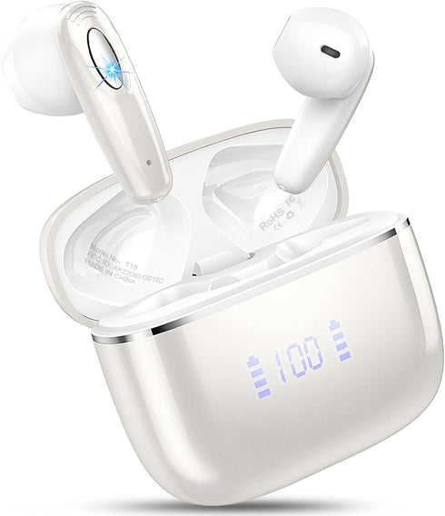 Wireless Earbud, Bluetooth Headphones 5.3 Built in 4 ENC Mic, Stereo Bass