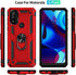 Androgate Moto G Pure Case with HD Screen Protector, Military-Grade Ring Holder Car Mount, 16ft Drop Tested Cover (Red)