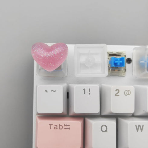 Personalized Cute Love Heart Keycap, Handmade OEM Profile DIY Custom Backlit Keycap for Mechanical Keyboard MX Switch