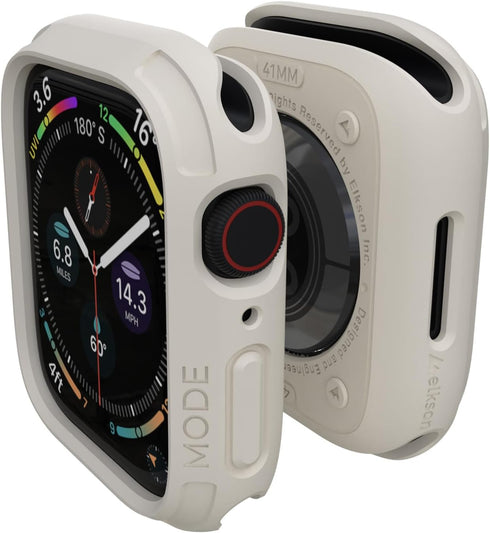 elkson Apple Watch 41mm Case, Quattro Series Bumper Protection, Compatible with Apple Watch 9/8/7/6/SE, Starlight