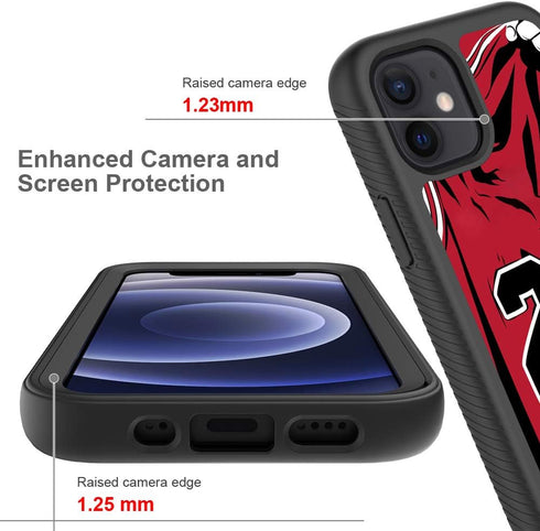 Basketball King 23 Red Jersey Design iPhone 11 Case, Luxury Shockproof Rugged Cover for Boys