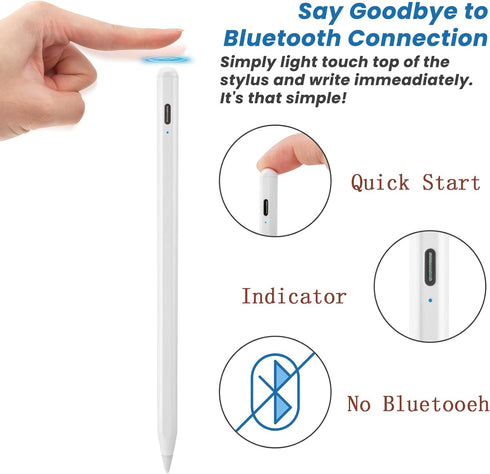 Active Stylus Pen for Amazon Kindle Fire HD 8 Plus, Precise Drawing Pencil, White