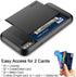 Vofolen Case for iPhone Xs Max, Black Wallet Card Holder Sliding Cover, Dual Layer Protective Hard Shell Armor Case