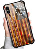 TnXee Betsy Ross 13 Star Wooden American Flag Case for iPhone Xs - Unique 1776 Design, Perfect Gift for Men & Women.