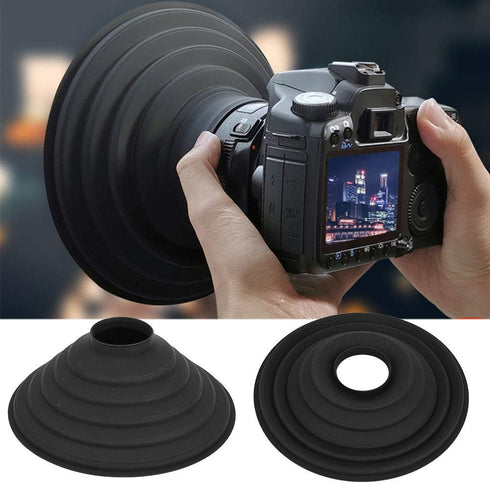 Anti Reflective Lens Hood, Folding Silicone Soft Stretchy DSLR Lens Hood for Reducing Glare in Outdoor Photography