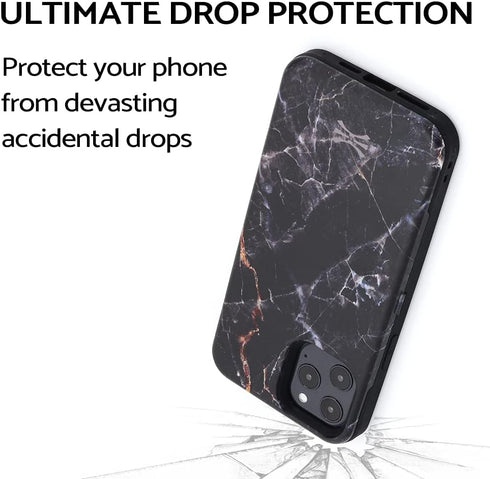 TORU CX PRO for iPhone 12 Pro Max Case, Wallet, Protective Shockproof Cover with Hidden Card Holder, Marble