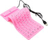 Super Space Foldable Silicone Keyboard, Pink, USB Waterproof Travel Gaming Wired Keyboard, 4.14ft Cable, Full Size for