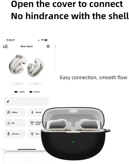 TSVSXS Silicone Case for Bose Ultra Open Earbuds, Soft Protective Cover with Cleaning Kit Keychain