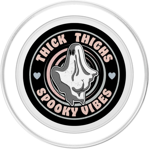 PopSockets MagSafe PopGrip for iPhone - Thick Thighs Spooky Vibes Funny Halloween Ghost Pastel Goth