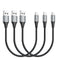 1ft Micro USB Cable 3-Pack, Nylon Braided Fast Charger for Samsung Galaxy S7, S6, Note 5, PS4 & More.
