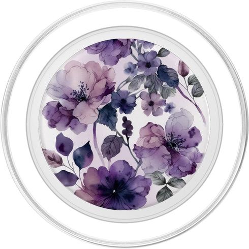 Purple Lavender Blossom Leaves Flowers PopSockets PopGrip for MagSafe, Floral Girly
