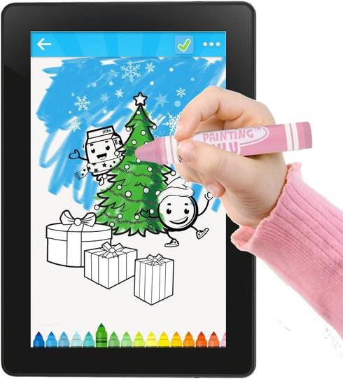 Stylus Crayon - Pink Stylus Pen for Touchscreen Tablets & Smartphones. Coloring App Included!