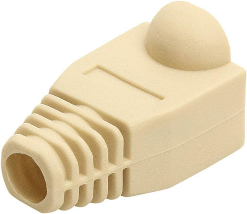 Cmple 50-Pack RJ45 Strain Relief Boots - RJ45 Boots for Cat6, Cat5e Ethernet Connector Covers, Ivory