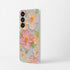 Mouzor S25 Cute Phone Case for Samsung Galaxy Plus, Retro Oil Painting Printed Flowers Case, Aesthetic Floral Pattern
