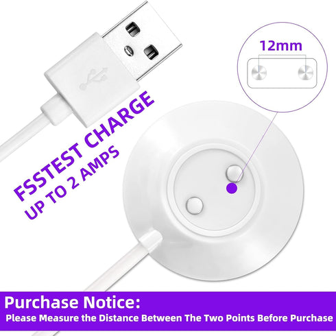 Rose Replacement Charger, 12mm Magnetic Dock Station Fast Charging USB Cable for Rose Only - 2.5Ft