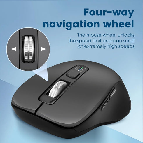 CITLLA BT1 BT2), 4-Way Wireless Bluetooth Mouse (USB + + Full Size Mouse, Scrolling, Multi-Device Silent for Computer