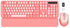 Wireless Keyboard and Mouse Combo, Cute Typewriter Keyboard with Detachable Wrist Rest, Retro Round Keycaps