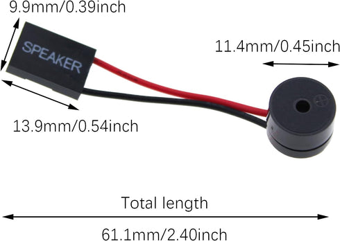 4PCS Computer Case Buzzer Cabinet Speaker, PC Internal BIOS Mini Plug Small Alarm Speaker with Plug (Black)