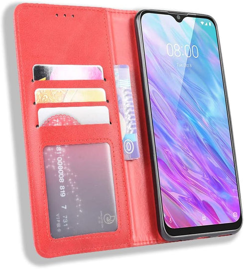 ZTE ZMax 10 Wallet Case, PU Leather Flip Book Style Folio Cover with Kickstand and Card Holder, Red