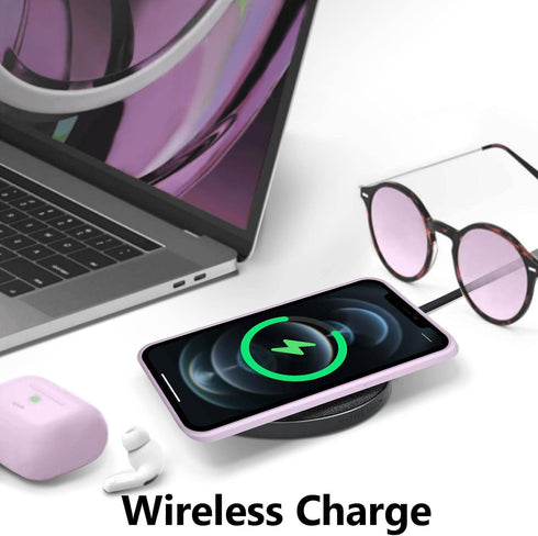UEEBAI Liquid Silicone Wireless Charging Phone Case for iPhone 13, Built-in Magnets Compatible with MagSafing - Mauve