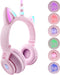 Unicorn Kids Headphones, Foldable Bluetooth Headphones for Girls Boys Toddlers, Light Up Wireless Headphone Birthday
