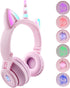 Unicorn Kids Headphones, Foldable Bluetooth Headphones for Girls Boys Toddlers, Light Up Wireless Headphone Birthday