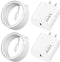 20W Fast Charger for iPhone 15/15 Pro Max, iPad Pro 12.9/11 inch, 2 Pack Fast Wall Charger Block with 10FT USB C to C