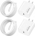 20W Fast Charger for iPhone 15/15 Pro Max, iPad Pro 12.9/11 inch, 2 Pack Fast Wall Charger Block with 10FT USB C to C