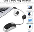 EEEKit 3-Button Mini Wired USB C Mouse, Retractable Corded Mouse Optical Computer Mice for Laptop PC MacBook iPad