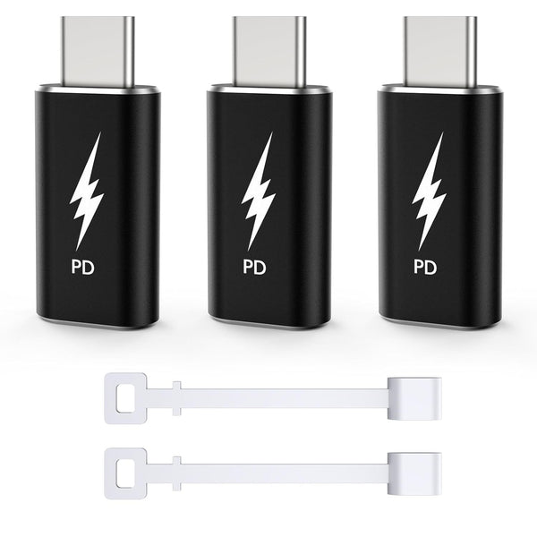 TechMatte 3 Pack Lightning to USB-C Adapter, PD Fast Charging for iPhone 15/Plus/Pro/Pro Max & More Type C Devices,