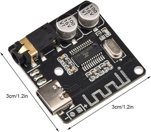 HiLetgo 5pcs Bluetooth 5.0 Mp3 Lossless Decoder Board, USB-C Audio Bluetooth Receiver Board Wireless Stereo Module