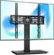 FITUEYES Universal TV Stand, Swivel Tabletop TV Stand for 28-55 Inch Flat Screens, Height Adjustable, Black