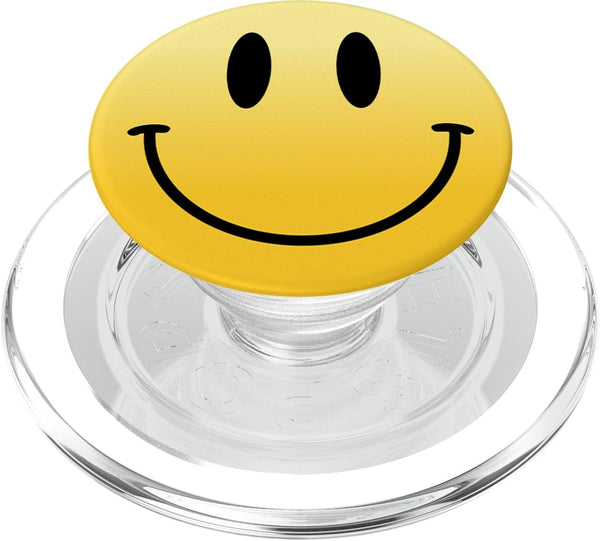 PopSockets PopGrip for MagSafe - Yellow Smile Happy Peace Smiling Face Cute Humor Awesome