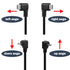 QIANRENON 90° Micro USB Panel Flush Mount Waterproof Extension Cable, Right Angle Male to Female Connector