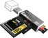 Micro SD Card Reader, 4-in-1 USB Adapter for MS Duo/Pro, M2, SDXC, SDHC, MMC, Micro SDXC, TF Card (1 Pack Black)