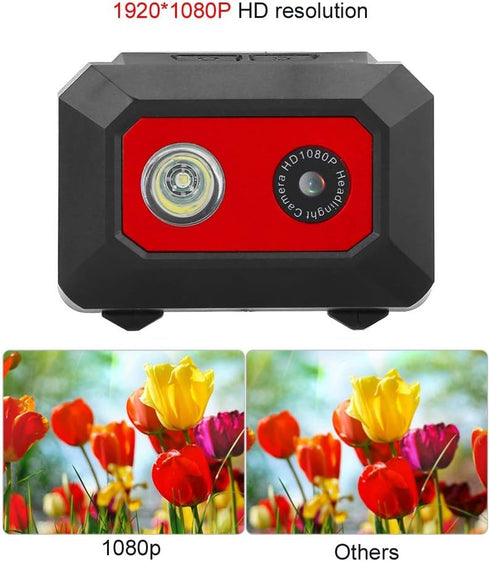 Sonew 1080P Sports Camera, Head-Mounted Action Video Camcorder DVR Recorder (Red)