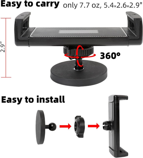 ZUZUXI 360 4.7 13 inch Magnetic Tablet Holder for iPad, Rotation Heavy Duty Magnet Tablet Mount