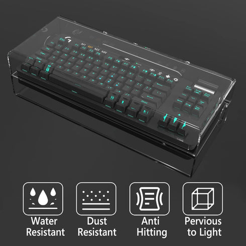 Geekria Tenkeyless TKL Keyboard Dust Cover, Clear Acrylic Keypads Cover for 80% Compact 87 Key Mechanical Gaming
