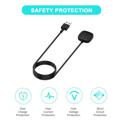 Fitbit Charger Cable, 3.3ft Replacement Charging Cable for Fitbit Sense/Versa 4, Portable USB Charger for Fitbit
